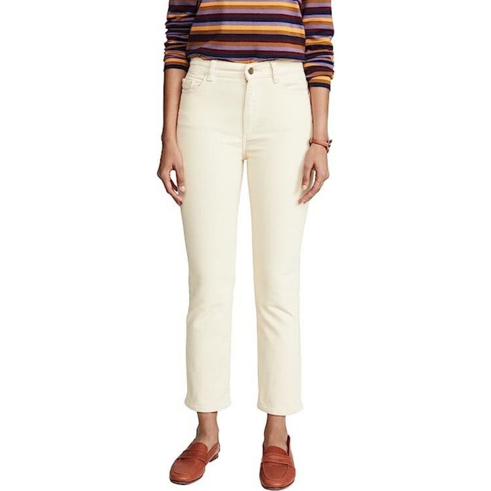 DL1961 womens Mara Straight‎ High Rise Instasculpt Ankle Jeans, Meringue, 24
